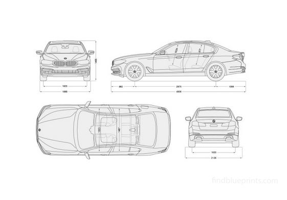 Download drawing BMW 540i xDrive in ai pdf png svg formats